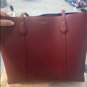 Tory Burch burgundy tote